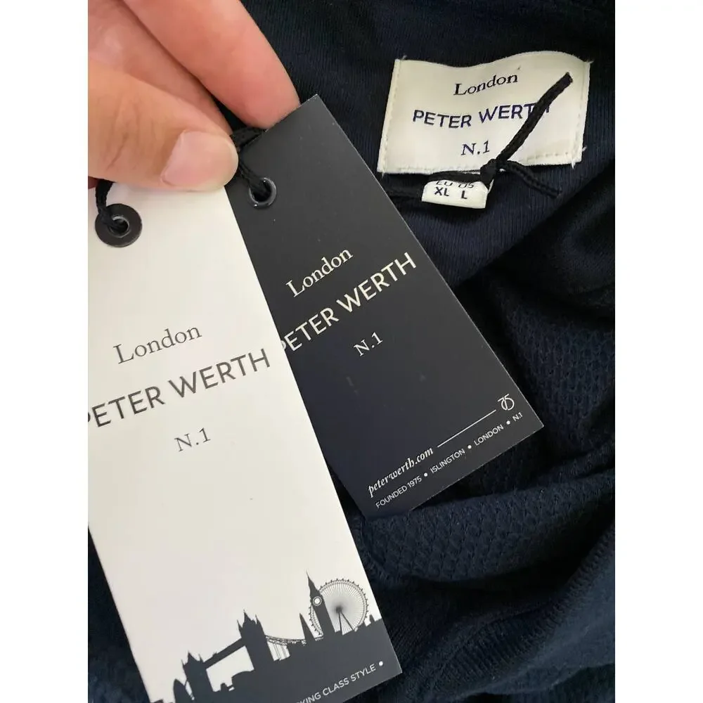 London Peter Werth No.1 Mens Navy Short Sleeve Polo Shirt NEW Large - Picture 8 of 10